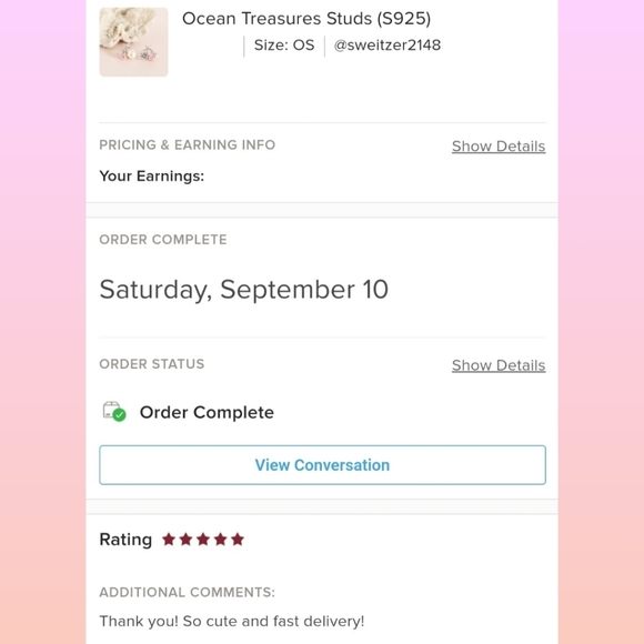 Ocean Treasures Studs (S925) - Only 3 left! - Picture 7 of 7